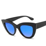 Sunglasses Trendy Cateye Round Bottom Oversized UV Protection Vintage With Frame Shades