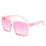 Sunglasses Trendy Cateye Trapezoidal Oversized UV Protection Retro Flat Top With Frame