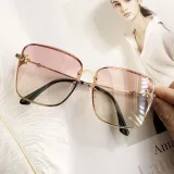 Sunglasses Multicolor Bee Gradient Lens Oversized Shades Retro Flat Top With Frame