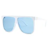 Sunglasses Multicolor Square Integrated Oversized Vintage Flat Top With Wide Frame