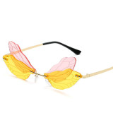 Sunglasses Multicolor Dragonfly Wing Rimless Eyewear Streetwear