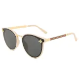 Sunglasses Multicolor Round Bottom Bees Stripe Oversized Sunglasses Retro Flat Top With Frame