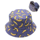 Double-Sided Reversible Sunhat Fruit Pineapple & Banana Bucket Cap