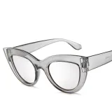 Sunglasses Trendy Cateye Round Bottom Oversized UV Protection Vintage With Frame Shades