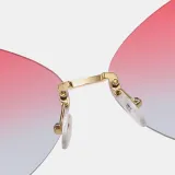 Sunglasses Multicolor Butterfly Rimless Sunglasses Hollow Out Letters Glasses