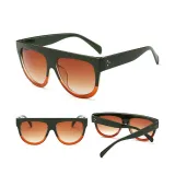 Sunglasses Multicolor Round Bottom Oversized Vintage Flat Top With Frame
