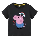 Toddler Boy Kids George Rainbow Short Sleeve T-shirts Cotton Tops