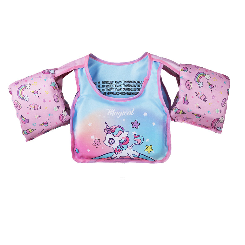 Toddler Kids Print Unicorn Vest with Arms Floats Life Jacket