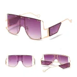 Sunglasses Trendy  Integrated Square Oversized UV400 Protection Trendy Flat Top With Frame
