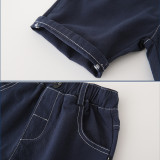 Kids Boys Solid Color Buttons Casual Shorts
