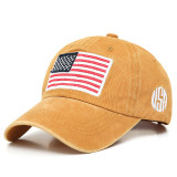 Cotton American Flag Cap With Sunscreen Baseball Cap