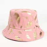 Double-Sided Reversible Sunhat Feather Print Bucket Cap