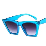 Sunglasses Trendy Cateye Flat Bottom Square UV Protection Vintage With Frame Shades