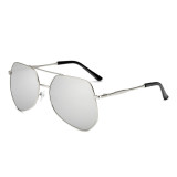Sunglasses Multicolor Double Bridge Classic Mirrored Aviator Sunglasses With Frame