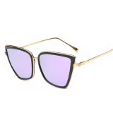 Sunglasses Trendy Cateye Trapezoidal Oversized UV Protection Vintage Retro Flat Top With Frame
