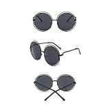 Sunglasses Multicolor Metal Double Circle Wire Frame Oversized Round Sunglasses