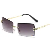 Sunglasses UV Protection Fashion Square Tinted Lens Vintage Rimless Eyewear