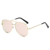 Sunglasses Multicolor Round Bottom Double Bridge Oversized Shades Retro Flat Top With Frame