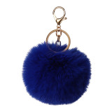 Faux Rabbit Fur Ball Pom Pom Keychain for Car Key Ring Phone Bag Pendant