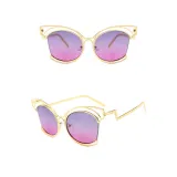 Sunglasses Metal Irregular Glasses Legs Cateye Frame Eyewear