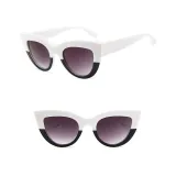 Sunglasses Trendy Cateye Round Bottom Oversized UV Protection Vintage With Frame Shades