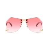 Sunglasses Metal Irregular Glasses Arms Rimless Sunglasses