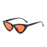 Black Frame Sunglasses Multicolor Triangle Funny Retro Vintage Narrow Cat Eye Shade With Frame