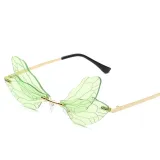 Sunglasses Multicolor Dragonfly Wing Rimless Eyewear Streetwear