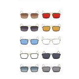 Sunglasses UV Protection Square Tinted Lens Vintage Double Bridge Frame Eyewear