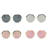 Sunglasses Multicolor Plastic Metal Frame Oversized Octagon Lens Shades