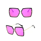 Sunglasses Multicolor Fashion Square Flat Mirrored Lens Metal Plastic Frame