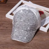 Women Adjustable Sunhat Rhinestone Bling Baseball Cap