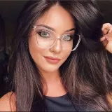 Sunglasses Trendy Cateye Goggles Transparent Lenses UV Protection Shades With Frame