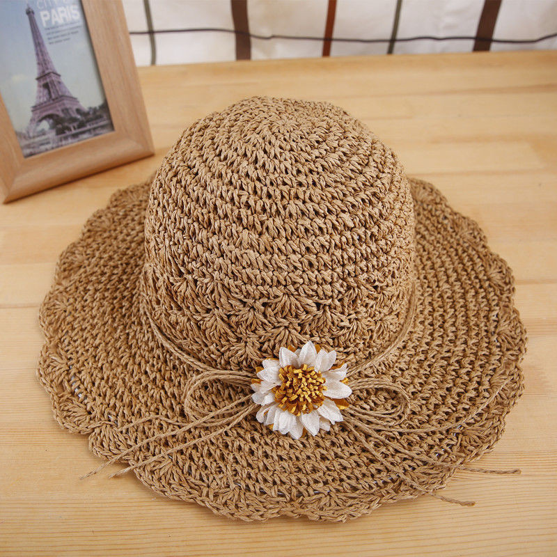 Flower Straw Sun Hat Sand Beach Sun Hat