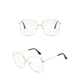 Transparent Sunglasses Multicolor Fashion Square Aviators Sunglasses Flat Mirrored Lens