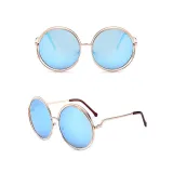 Sunglasses Multicolor Metal Double Circle Wire Frame Oversized Round Sunglasses