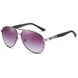 Sunglasses Multicolor Round Bottom Double Bridge Polarization Flat Top With Frame Shades