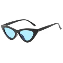 Black Frame Sunglasses Multicolor Triangle Funny Retro Vintage Narrow Cat Eye Shade With Frame