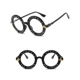 Sunglasses Multicolor Round Bees Sunglasses Retro With Letter Frame