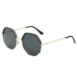 Sunglasses Multicolor Plastic Metal Frame Oversized Octagon Lens Shades