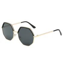 Sunglasses Multicolor Plastic Metal Frame Oversized Octagon Lens Shades