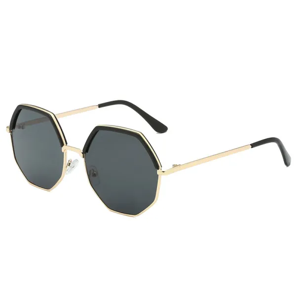 Sunglasses Multicolor Plastic Metal Frame Oversized Octagon Lens Shades