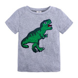 Kids Boys Dinosaur Printed Short Sleeve T-shirts