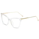 Sunglasses Trendy Cateye Goggles Transparent Lenses UV Protection Shades With Frame