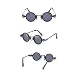 Sunglasses Small Round Lens Retro Punk Frame Rock Hip Hop Glasses