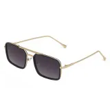 Sunglasses UV Protection Square Tinted Lens Vintage Double Bridge Frame Eyewear