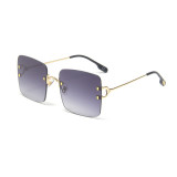 Sunglasses Fashion Square Y Type Glasses Legs Tinted Lens Vintage Rimless Eyewear