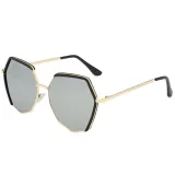 Sunglasses Multicolor Plastic Metal Frame Oversized Polygon Lens Shades