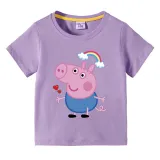 Toddler Boy Kids George Rainbow Short Sleeve T-shirts Cotton Tops