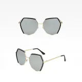 Sunglasses Multicolor Plastic Metal Frame Oversized Polygon Lens Shades